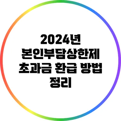 2024년 본인부담상한제 초과금 환급 방법 정리