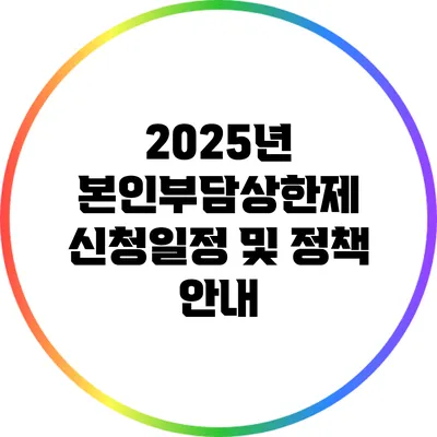 2025년 본인부담상한제 신청일정 및 정책 안내