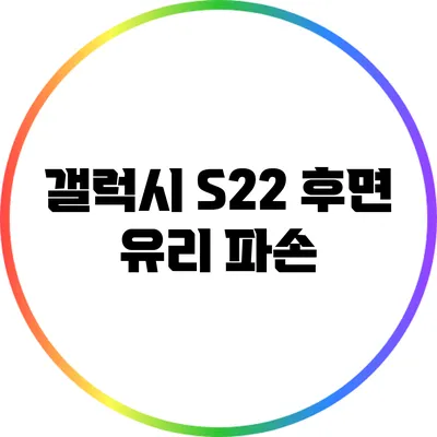 갤럭시 S22 후면 유리 파손