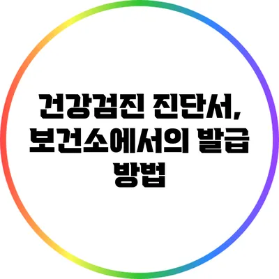 건강검진 진단서, 보건소에서의 발급 방법