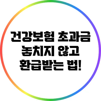 건강보험 초과금 놓치지 않고 환급받는 법!