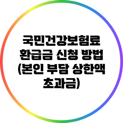 국민건강보험료 환급금 신청 방법 (본인 부담 상한액 초과금)