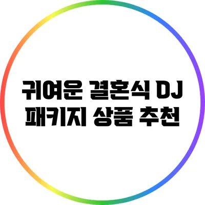 귀여운 결혼식 DJ 패키지 상품 추천