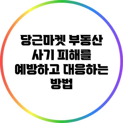 당근마켓 부동산 사기 피해를 예방하고 대응하는 방법