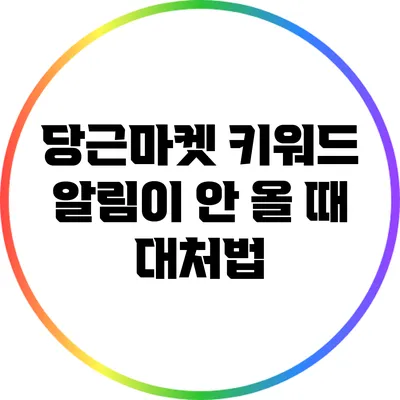 당근마켓 키워드 알림이 안 올 때 대처법