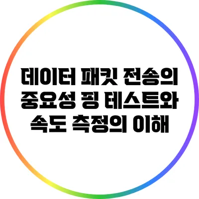 데이터 패킷 전송의 중요성: 핑 테스트와 속도 측정의 이해
