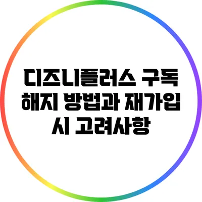 디즈니플러스 구독 해지 방법과 재가입 시 고려사항