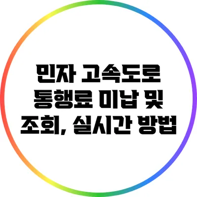 민자 고속도로 통행료 미납 및 조회, 실시간 방법