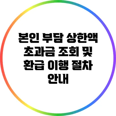 본인 부담 상한액 초과금 조회 및 환급 이행 절차 안내