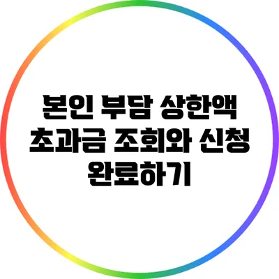 본인 부담 상한액 초과금 조회와 신청 완료하기