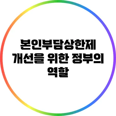 본인부담상한제 개선을 위한 정부의 역할