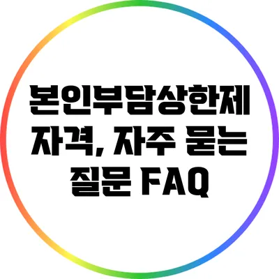 본인부담상한제 자격, 자주 묻는 질문 FAQ