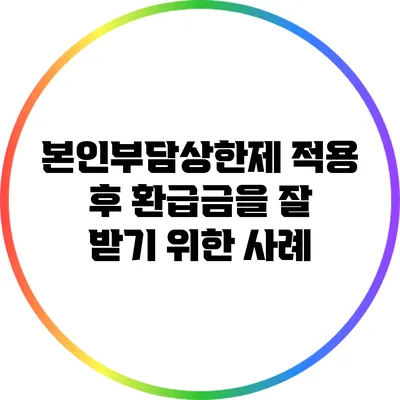 본인부담상한제 적용 후 환급금을 잘 받기 위한 사례