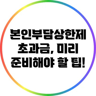 본인부담상한제 초과금, 미리 준비해야 할 팁!
