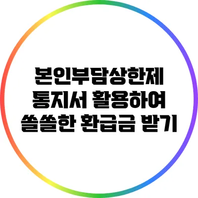 본인부담상한제 통지서 활용하여 쏠쏠한 환급금 받기