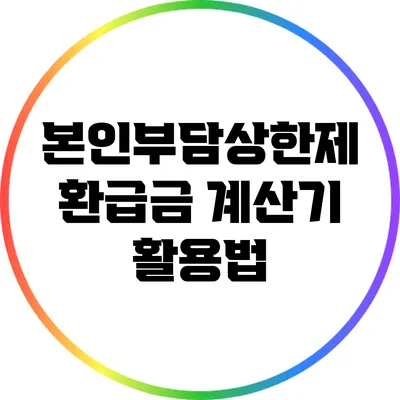 본인부담상한제 환급금 계산기 활용법