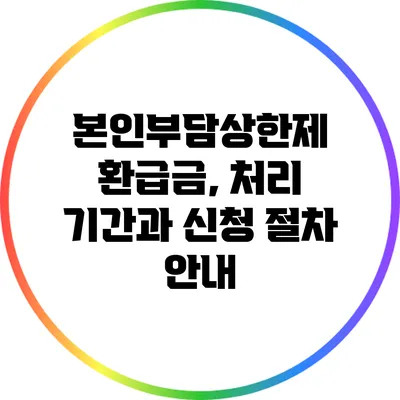 본인부담상한제 환급금, 처리 기간과 신청 절차 안내