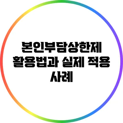 본인부담상한제 활용법과 실제 적용 사례