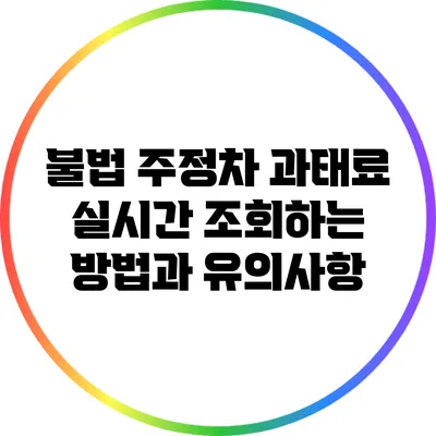 불법 주정차 과태료 실시간 조회하는 방법과 유의사항