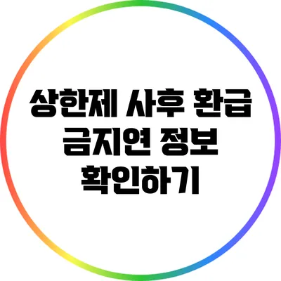 상한제 사후 환급 금지연 정보 확인하기