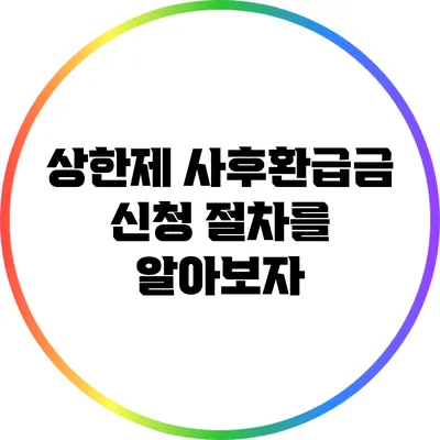 상한제 사후환급금: 신청 절차를 알아보자