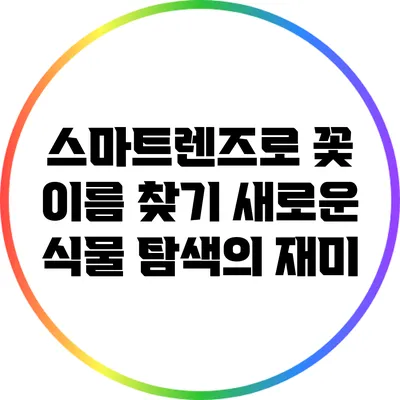 스마트렌즈로 꽃 이름 찾기: 새로운 식물 탐색의 재미