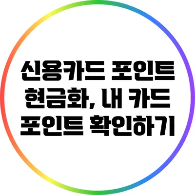 신용카드 포인트 현금화, 내 카드 포인트 확인하기
