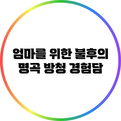 엄마를 위한 불후의 명곡 방청 경험담