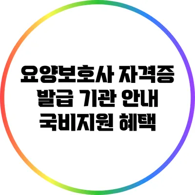요양보호사 자격증 발급 기관 안내: 국비지원 혜택