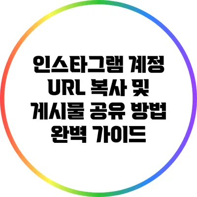 인스타그램 계정 URL 복사 및 게시물 공유 방법 완벽 가이드