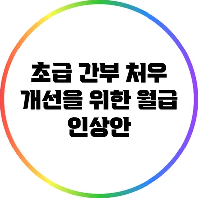 초급 간부 처우 개선을 위한 월급 인상안