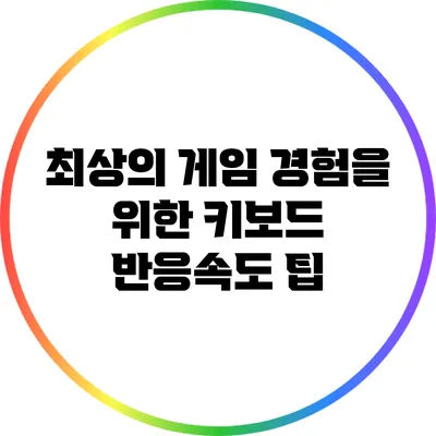 최상의 게임 경험을 위한 키보드 반응속도 팁