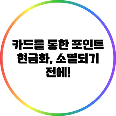 카드를 통한 포인트 현금화, 소멸되기 전에!