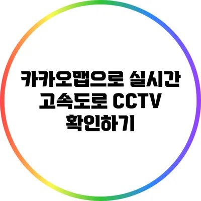 카카오맵으로 실시간 고속도로 CCTV 확인하기