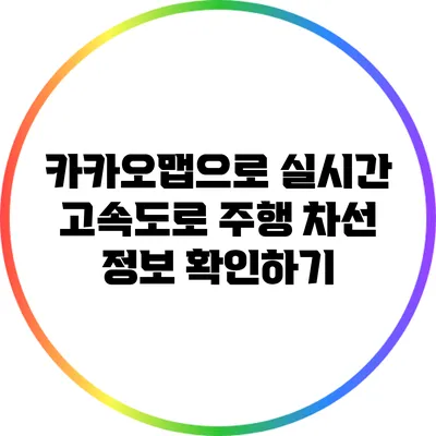 카카오맵으로 실시간 고속도로 주행 차선 정보 확인하기