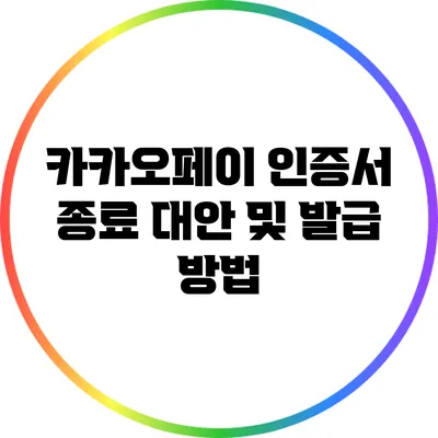 카카오페이 인증서 종료 대안 및 발급 방법
