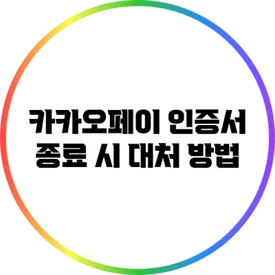카카오페이 인증서 종료 시 대처 방법