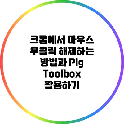 크롬에서 마우스 우클릭 해제하는 방법과 Pig Toolbox 활용하기