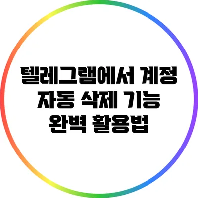 텔레그램에서 계정 자동 삭제 기능 완벽 활용법