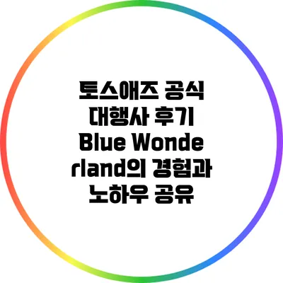 토스애즈 공식 대행사 후기: Blue Wonderland의 경험과 노하우 공유