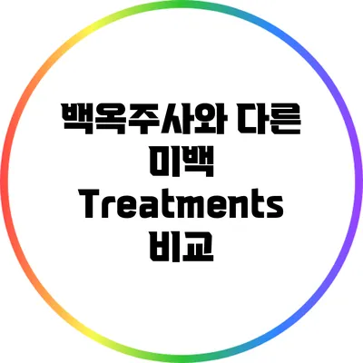 백옥주사와 다른 미백 Treatments 비교