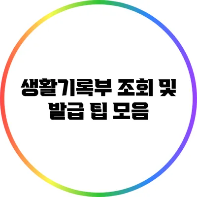 생활기록부 조회 및 발급 팁 모음