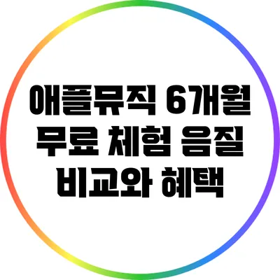 애플뮤직 6개월 무료 체험 음질 비교와 혜택