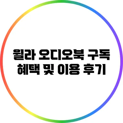 윌라 오디오북: 구독 혜택 및 이용 후기