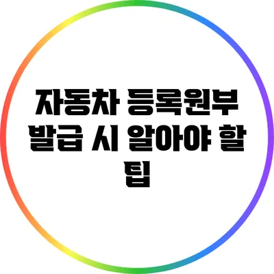 자동차 등록원부 발급 시 알아야 할 팁