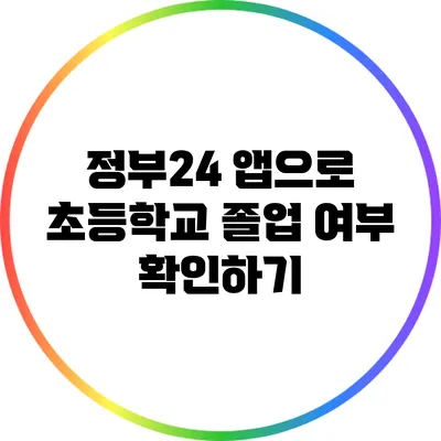 정부24 앱으로 초등학교 졸업 여부 확인하기