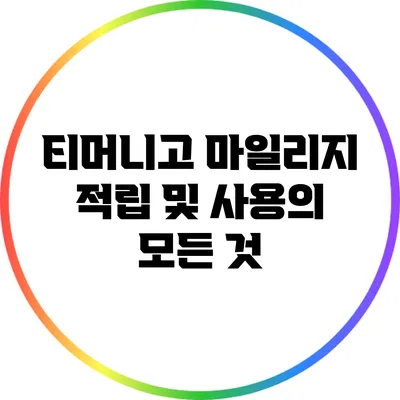 티머니고 마일리지 적립 및 사용의 모든 것