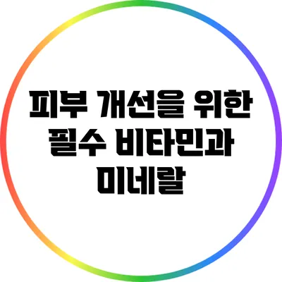 피부 개선을 위한 필수 비타민과 미네랄