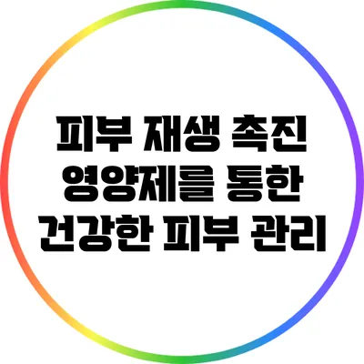 피부 재생 촉진 영양제를 통한 건강한 피부 관리