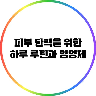 피부 탄력을 위한 하루 루틴과 영양제